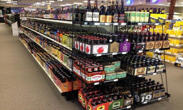 Liquors in glass bottles 